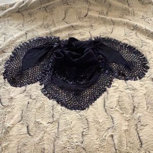 Vintage blue beaded scarf/wrap